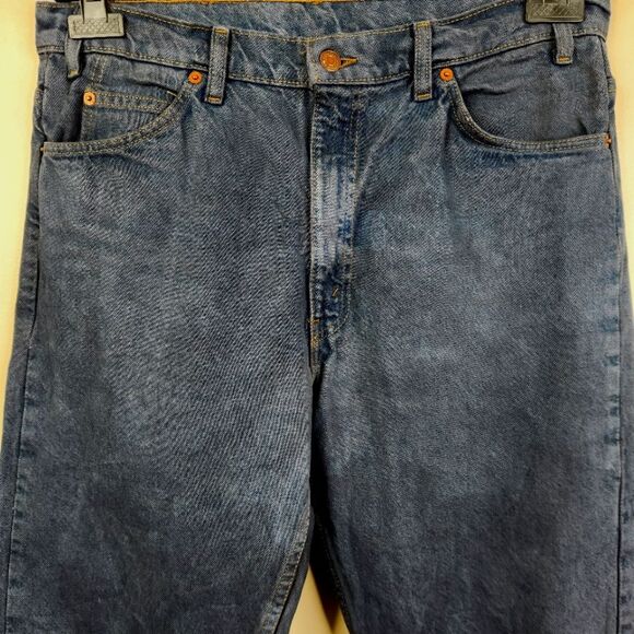 Vintage 90s Orange Tab 505 Levi's Regular Fit Straight Leg Jeans 36x32 - Picture 4 of 9